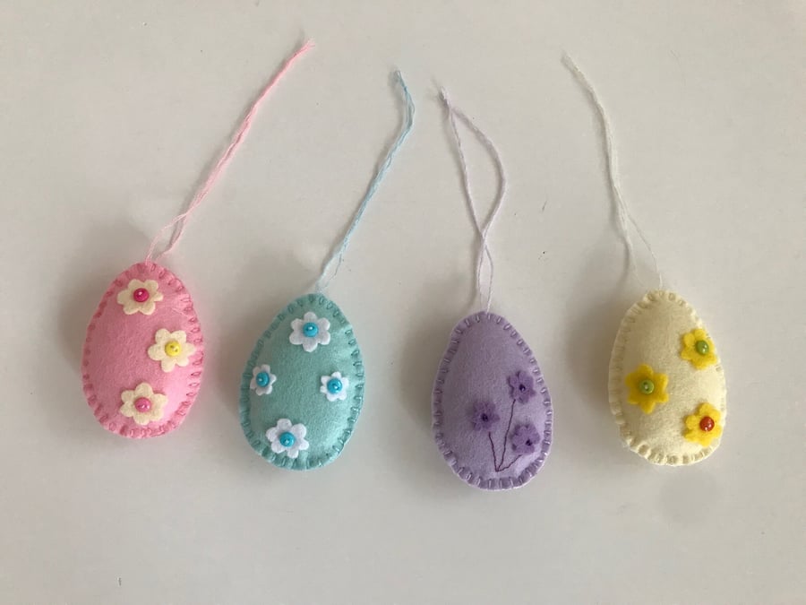 Felt Easter Egg Decorations, Felt Egg Decoratio... - Folksy