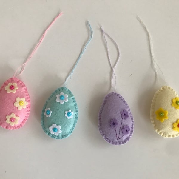 Felt Easter Egg Decorations, Felt Egg Decorations, Easter Tree Decorations, East