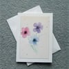 original art hand painted floral greetings card ( ref F 966 )