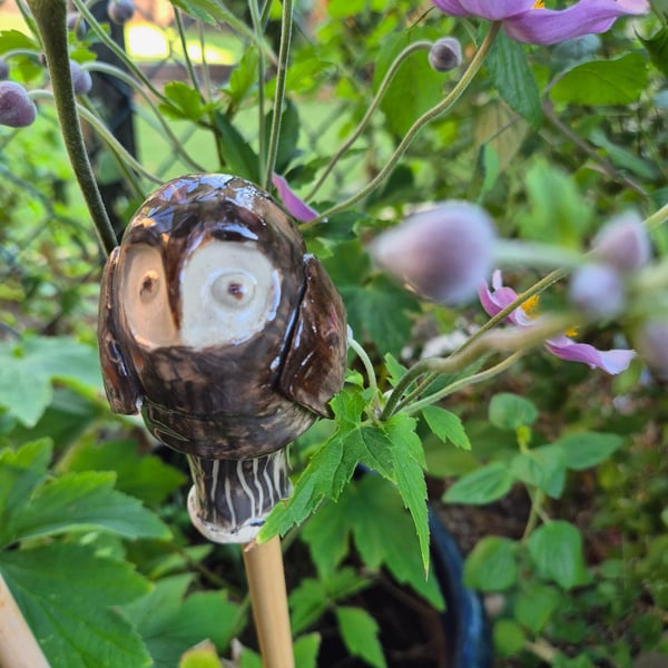 Ceramic Cane Topper – Owl Design