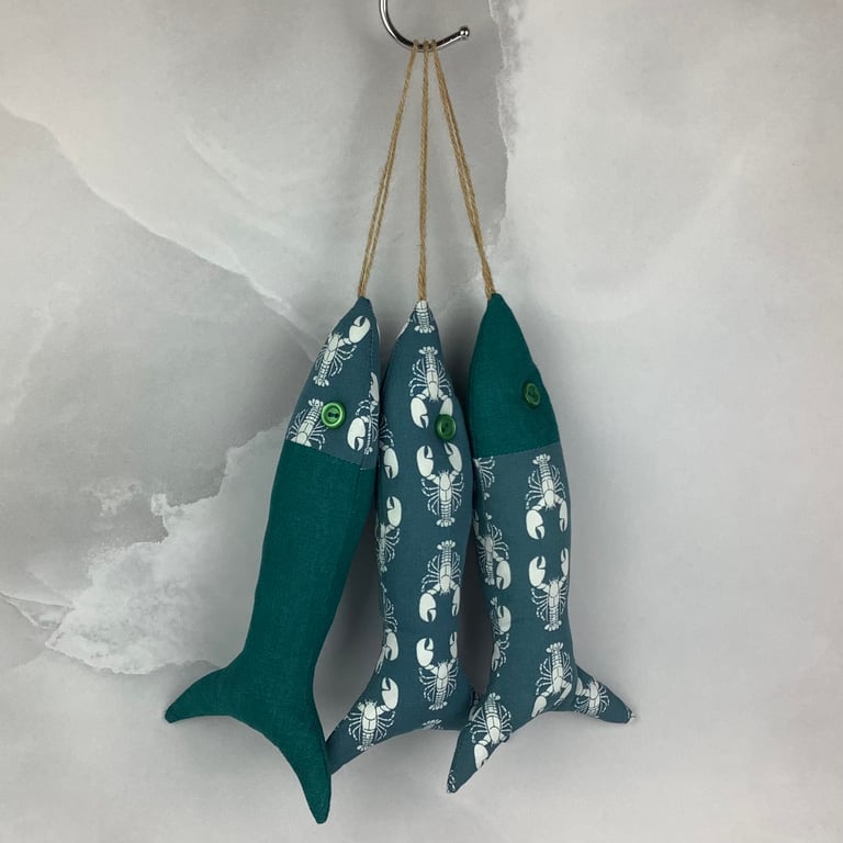 Lobster hanging fabric fish set, Handmade