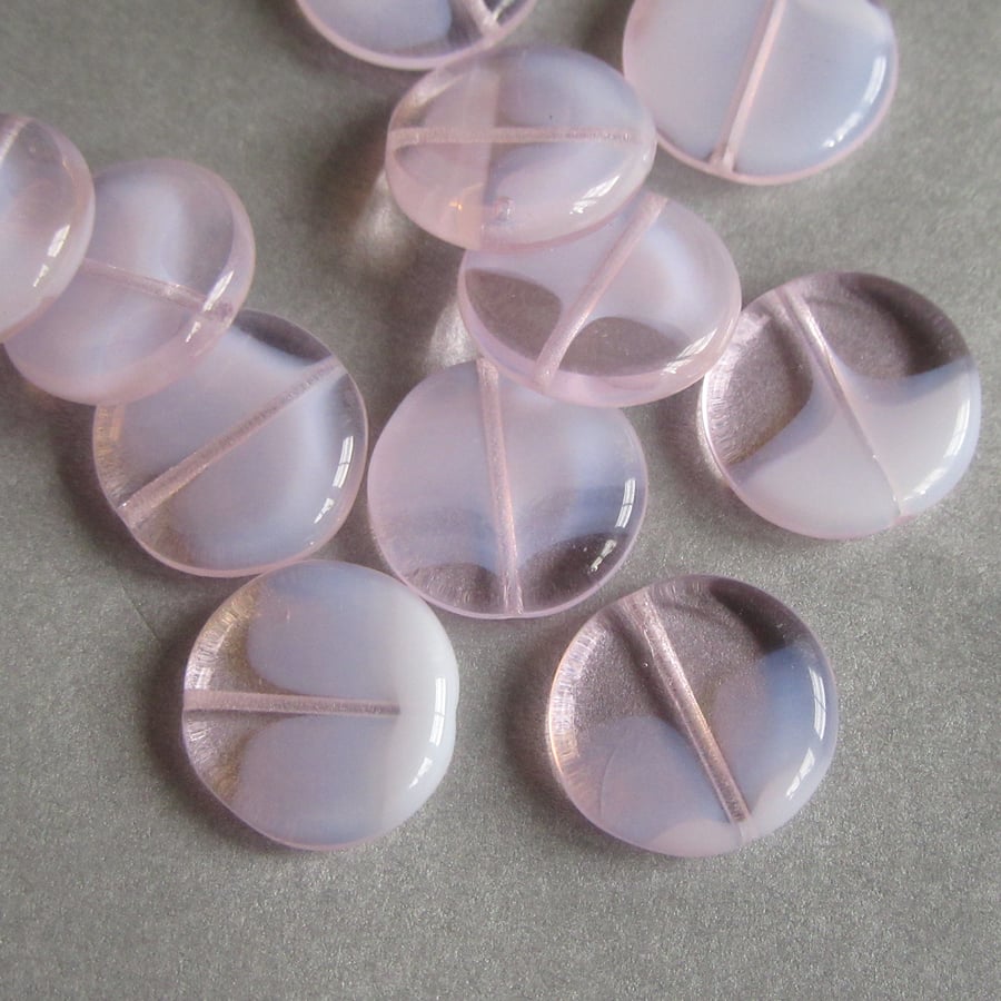 Pink & White Coin Beads