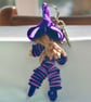 Little Purple Felt Elf Bag Charm or Keyring - Image 2