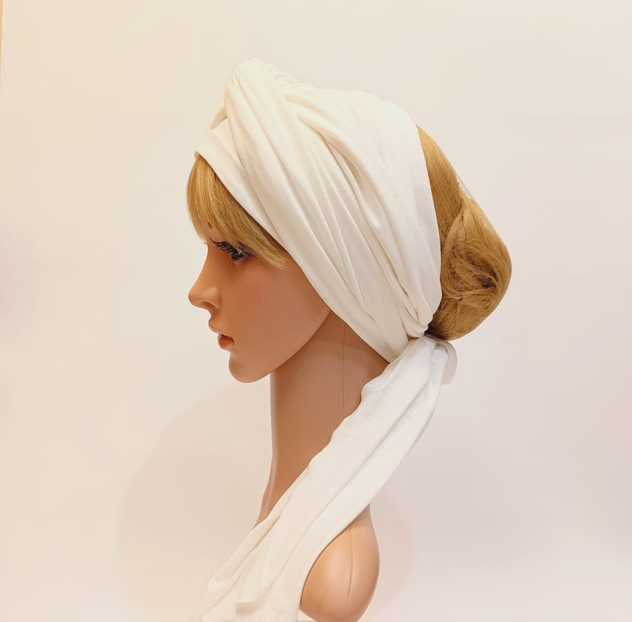 Dreadlocks hair tie, self tie stretchy viscose jersey head scarf