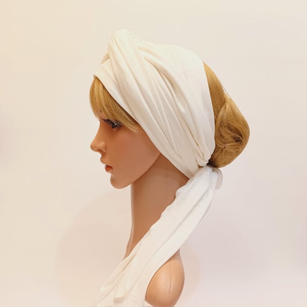 Dreadlocks hair tie, self tie stretchy viscose jersey head scarf