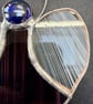 Stained Glass Heart Angel - Deep maroon with white striped wings - Image 5