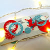 Nordic Paper Garland in Red,Robins Egg,Silver, China White,Christmas Decoration
