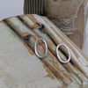 Sterling silver shiny oval earrings  