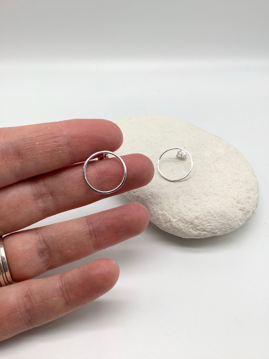 Large Sterling Silver Bubble Studs