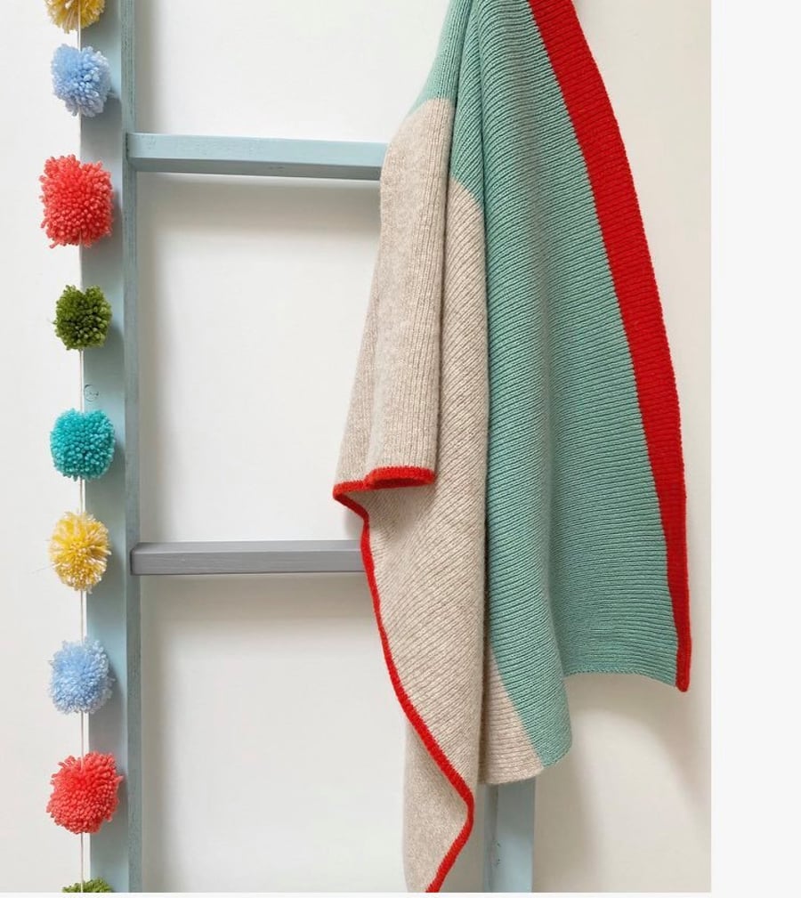 Colour Block Lambswool Mini Blanket