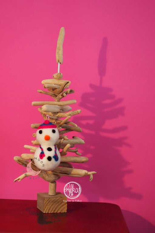 Wool Felted Snowman Christmas Bauble 