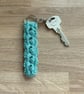 Teal Wristlet Style Crochet Keyring - Image 2
