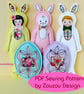 PDF Felt Easter Bunny and Egg Ornaments Sewing Pattern - Image 1