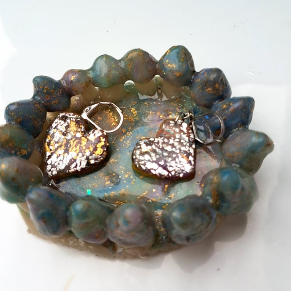 Mushroom ring, jewellery holder, trinket bowl, funky colours rainbows