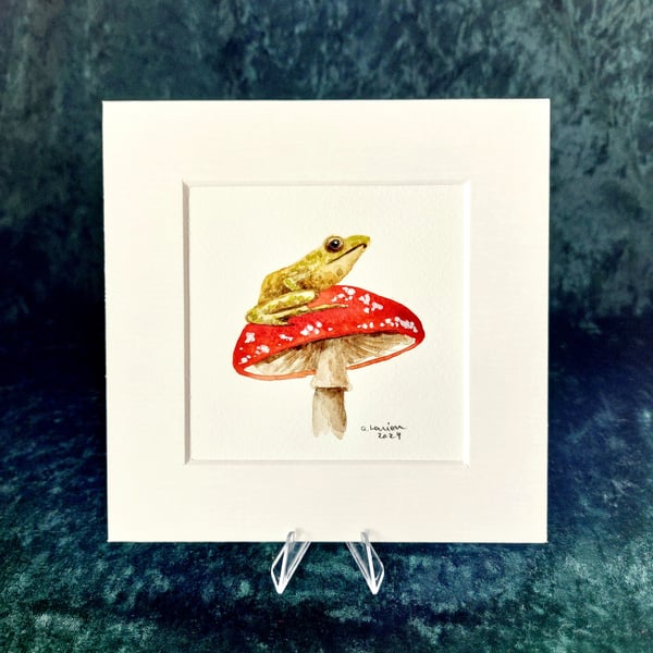 Toad on a Toadstool - Original Watercolour Painting