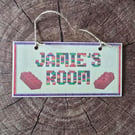 Personalised printed and engraved bedroom door sign - perfect for kids room