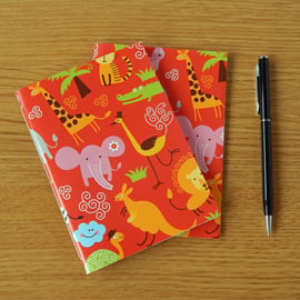 Animals Notebook - A6 upcycled notebook with lined pages. Gifts for Kids