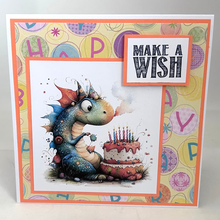 Pastel dragon birthday card