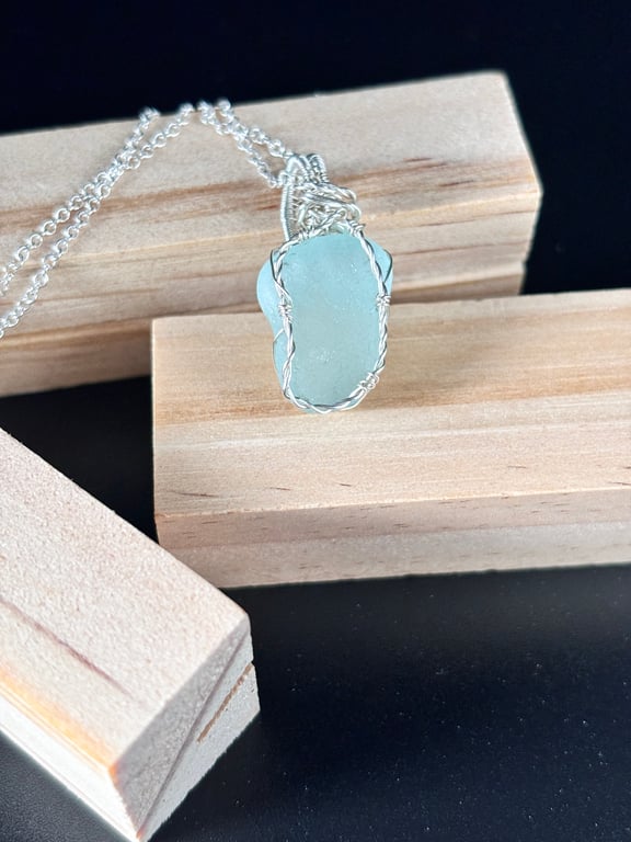 Scottish Sea Glass Necklace – Genuine Beach Glass Pendant – Ocean Inspired Gift
