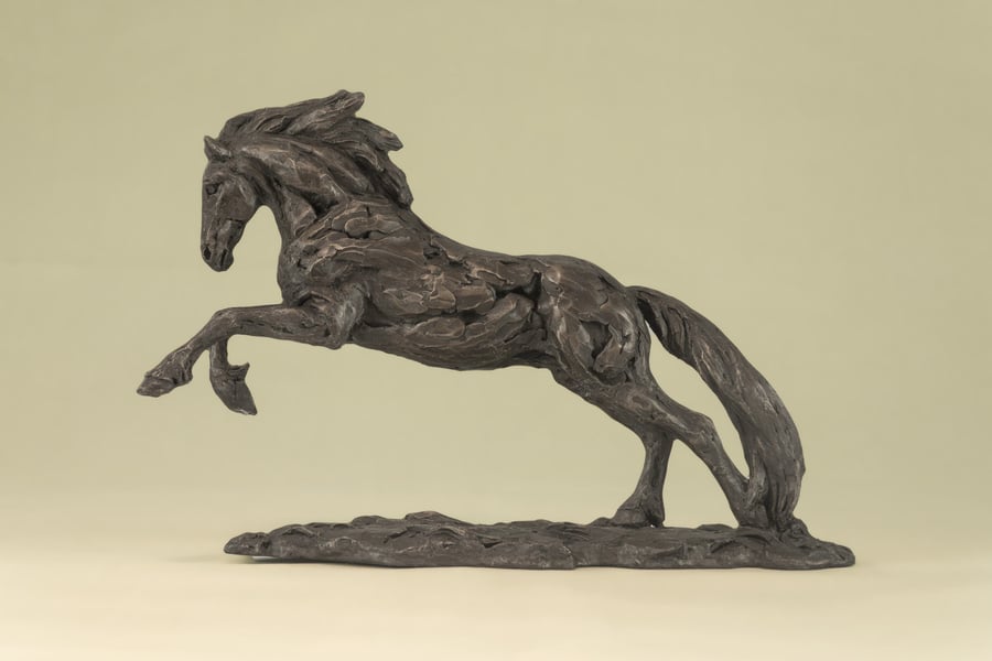 Galloping Horse Animal Statue Small Bronze Resin Sculpture 
