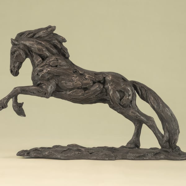 Galloping Horse Animal Statue Small Bronze Resin Sculpture 