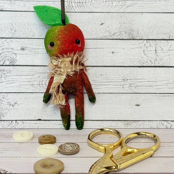 Miniature Apple Spun Cotton Art Doll