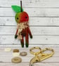 Miniature Apple Spun Cotton Art Doll