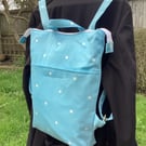 Cotton blue spot back pack, one only