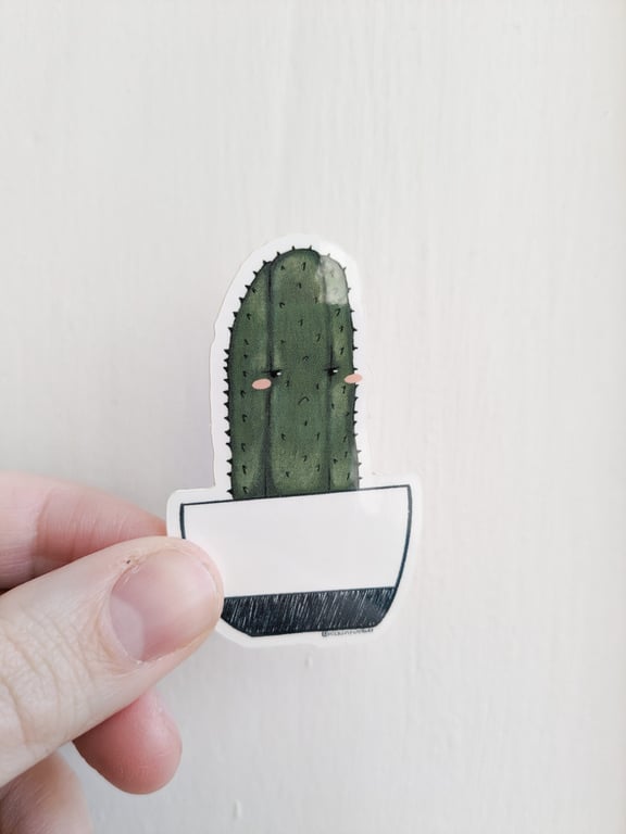 Grumpy Cactus Waterproof Vinyl Sticker