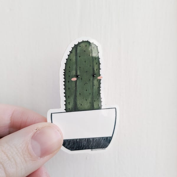Grumpy Cactus Waterproof Vinyl Sticker