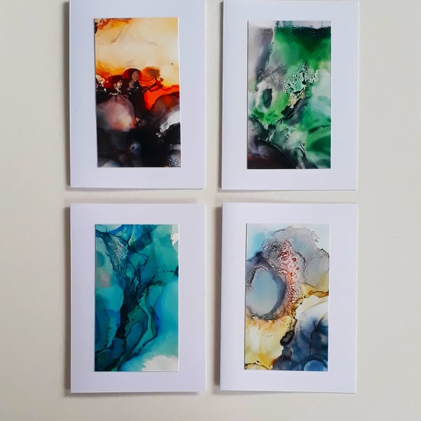 Abstract Colourful Alcohol Ink Card Pack