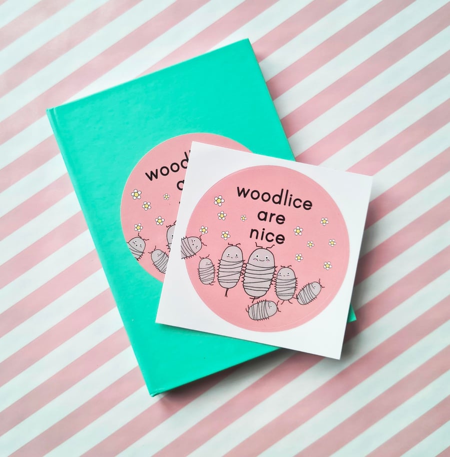 Image of Woodlice Are Nice Sticker - Woodlouse - Isopods - Wildlife Lover Gift - Nature