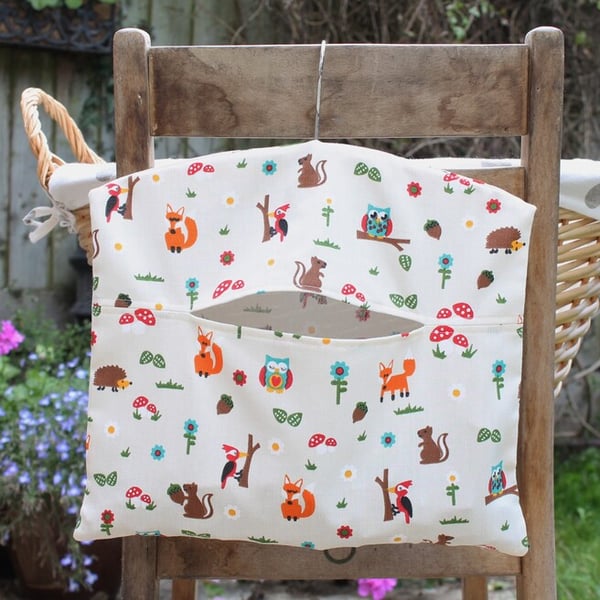 Woodland Animals Clothes Peg Bag