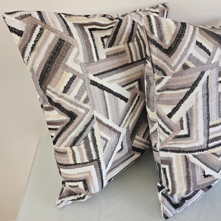 Embroidered geometric Cushion Covers 