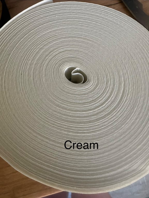 5 meters 1" (25mm) cream cotton bias binding 