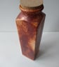 CERAMIC URN CONTAINER TALL DECORATIVE SQUARE  11 INS TALL X 3 INS WIDE - Image 1