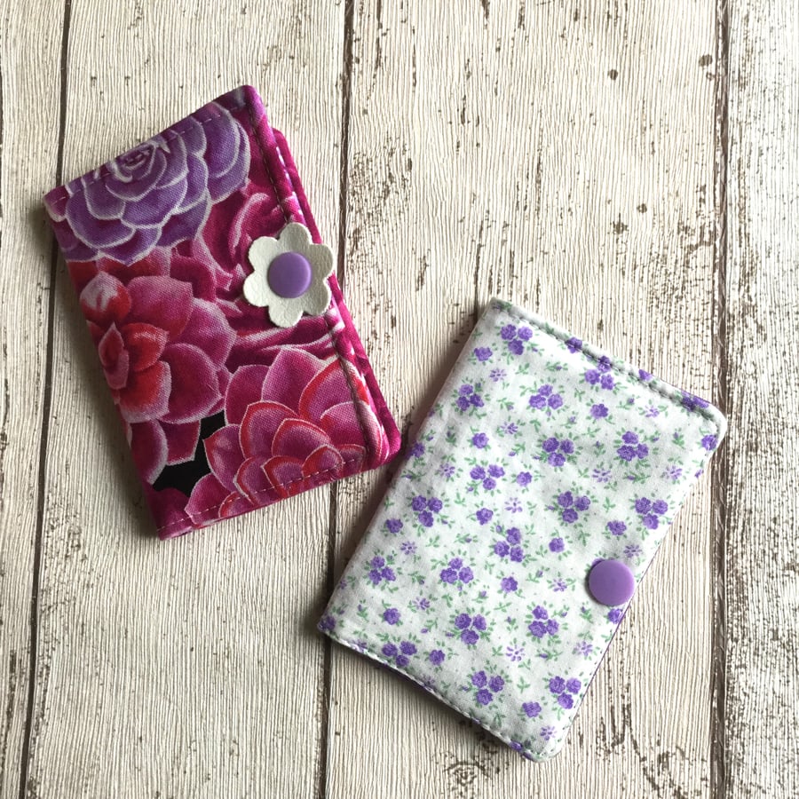 Pack of 2 Floral Fabric Card Holders