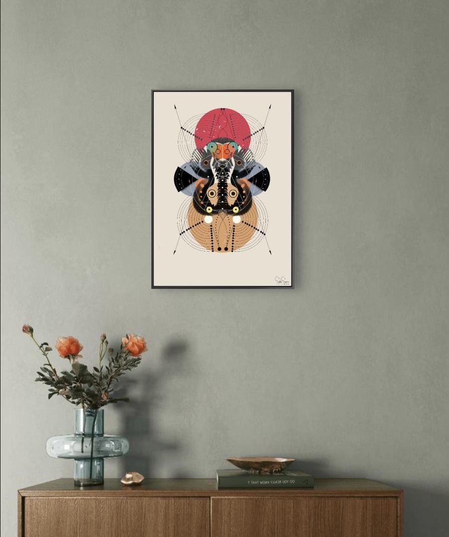 Digital Abstract Geometric Art Print Scandinavian Modern Home Decor, A3A4 (UNFRA