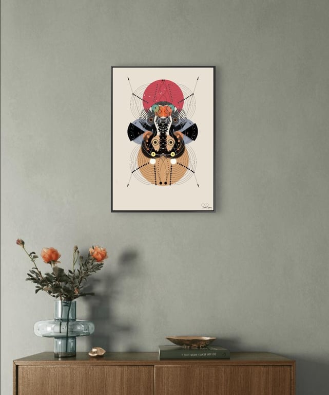 Digital Abstract Geometric Art Print Scandinavian Modern Home Decor, A3A4 (UNFRA