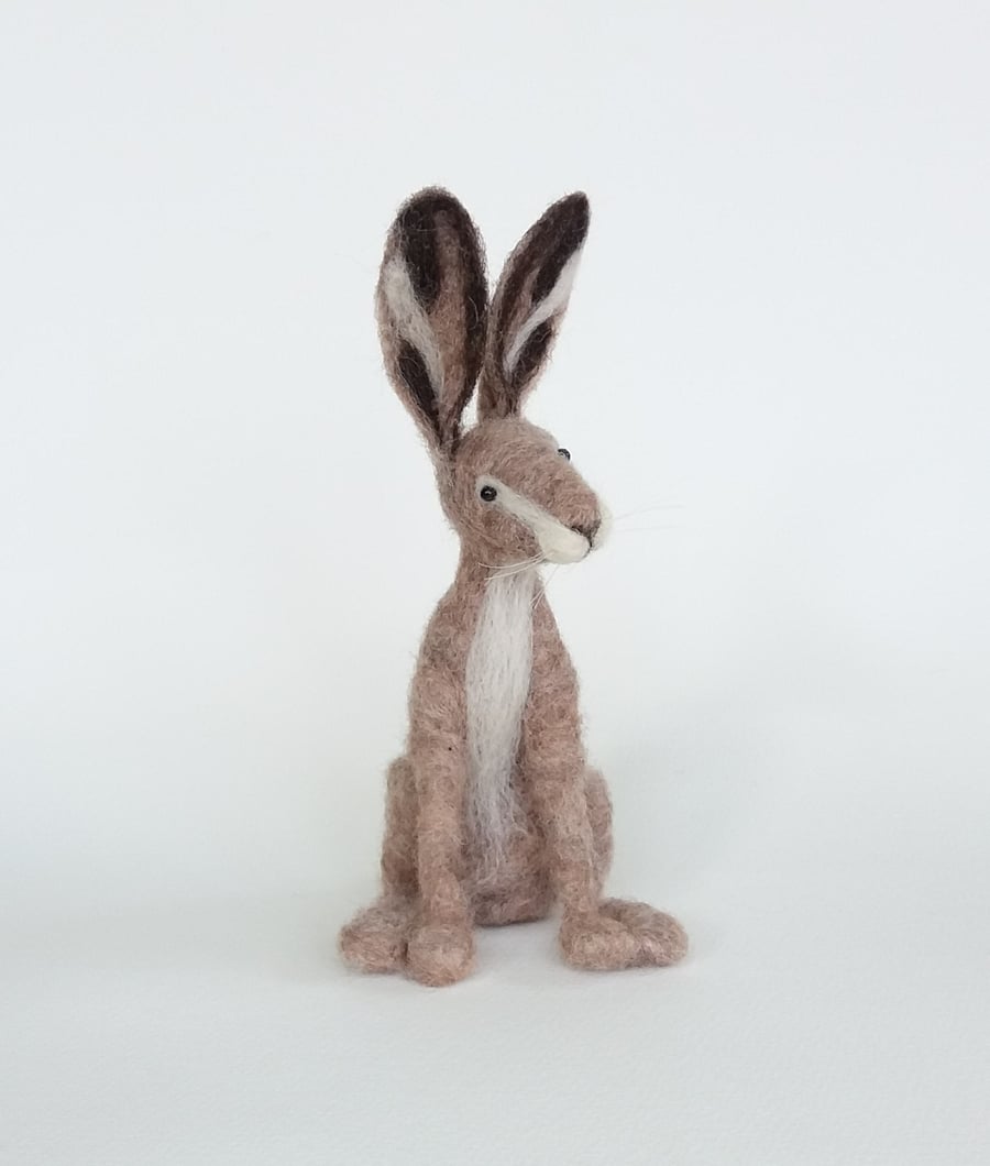 Herbie Hare, needle-felted animal sculpture