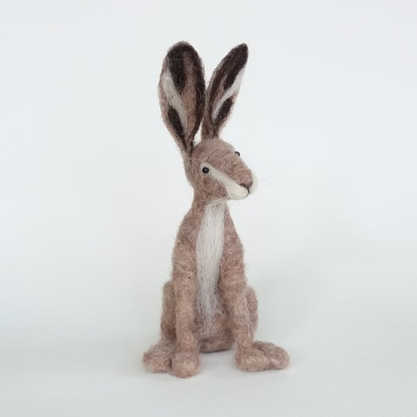 Herbie Hare, needle-felted animal sculpture