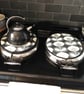 Aga Hob Lid Mat Pad Cover With Loop 1970s Flower Grey and Black Surface Saver - Image 6