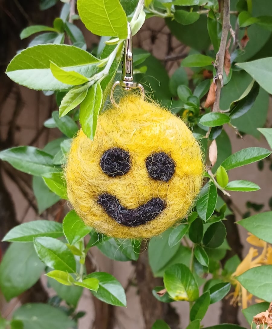 Yellow Smiley Keyring
