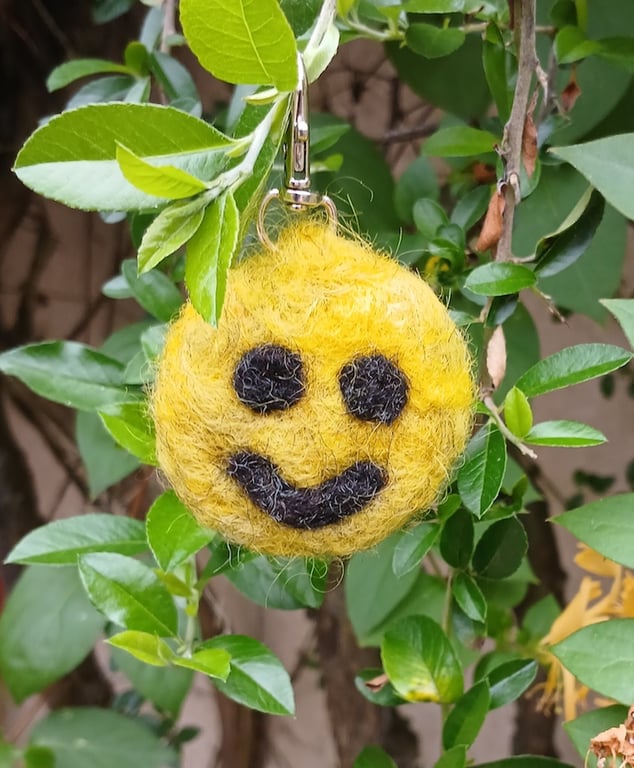 Yellow Smiley Keyring