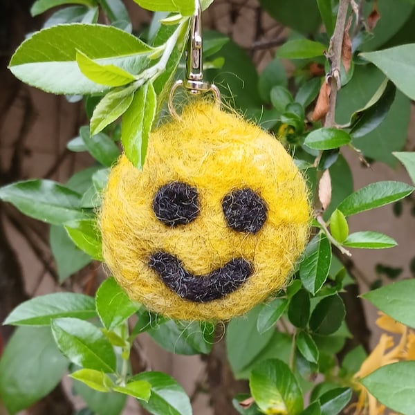 Yellow Smiley Keyring