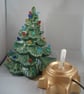 Ceramic Green Glittery Xmas Christmas Tree Table Lamp Light Ornament Decoration. - Image 4
