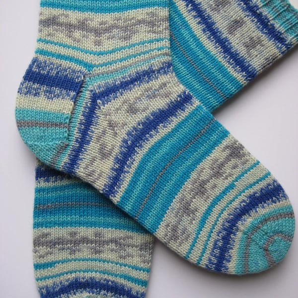 hand knit mens wool socks UK 8-10