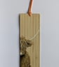 Hand Painted Bamboo Wood Bookmark, Highland Cow - Image 2