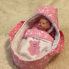 Small Doll's Carrycot with Free Doll