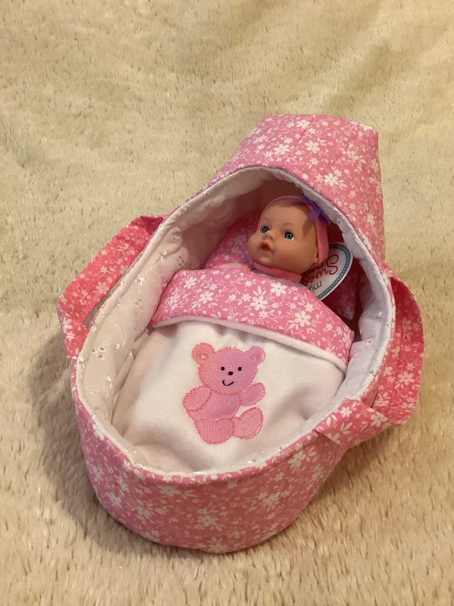 Small Doll's Carrycot with Free Doll
